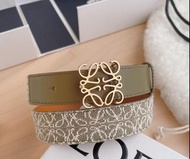 Loewe 墨綠金扣皮帶