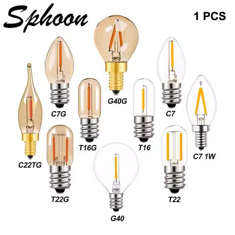 G40 Led 220V Replacement Bulb E12 E14 0.5W 1W 2W S14 C7 T16 LED Lamp LED Filament Night Light For Ch