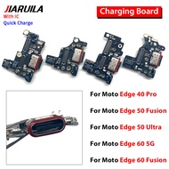 With IC USB Charging Port Board Flex Cable For Moto Edge 40 Pro 50 Fusion Ultra 60 5G Fusion 60s 60 