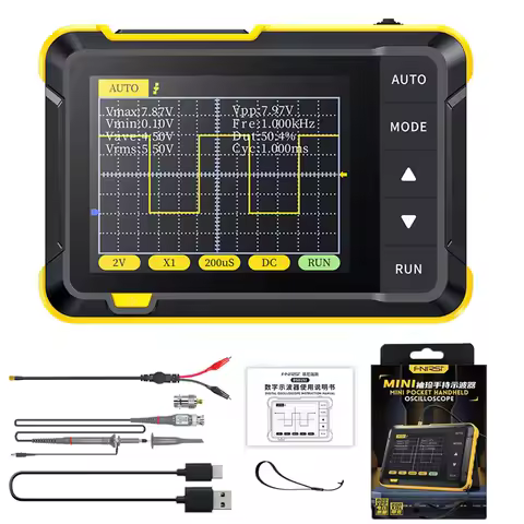 FNIRSI DSO152 Mini Handheld Digital oscilloscope 2.8 Inch Display Auto Adjust PWM Square Waves Outpu