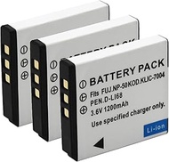 3 pack KLIC-7004 Replacement Camera Battery 3.6V 1200mAh for Fujifilm FinePix F200EXR F75EXR F70EXR 