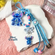 GANTUNGAN Hercraft - Lilo and Stitch phone strap cellphone hanger/ - macrame bag hanger