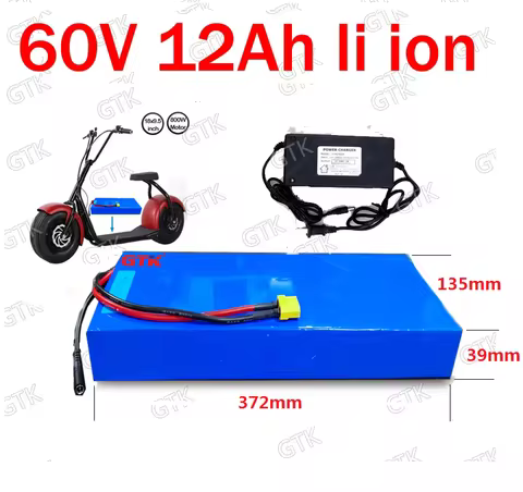 Gtk 60V 12Ah 12A Not 10Ah 10A 15Ah 15A lithium ion battery pack city coco 350w 500W 750W citycoco ba