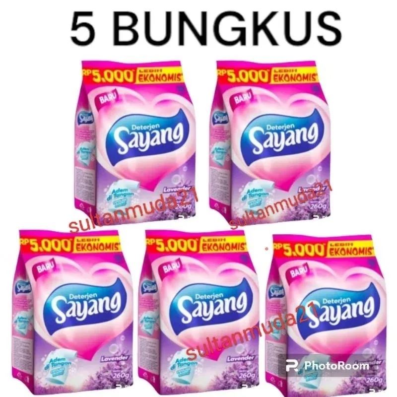 ( 5 pack ) deterjen sayang kemasan Rp.5000 / paket hemat deterjen sayang