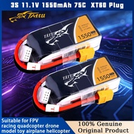 TATTU 11.1V 3S 1550mAh 75C Original Lipo Battery For Helicopter Drone Quadcopter Drone FPV Racing Qu