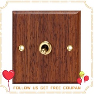 86 Type Solid Wood Panel Switch Wall Light Retro Brass Toggle Switch Wood Grain Electrical Switch So