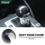 CFSTORE Carbon Fiber Pattern Gear Shift Knob Handle Trim Cover Sticker Fit For Audi A3 S3 A3L/A4L/A6