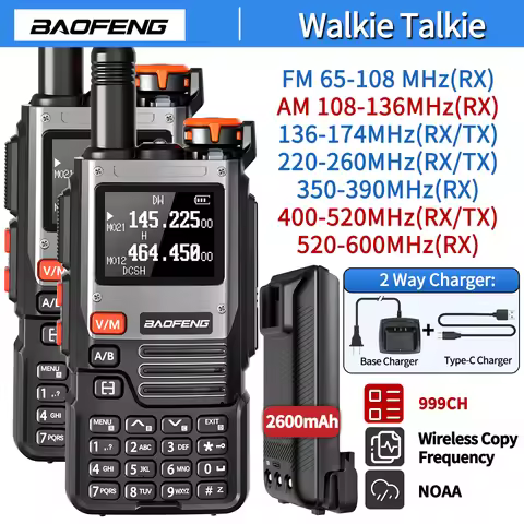 1/2PCS Baofeng UV-K61 Walkie Talkie Multi Band Wireless Copy Frequency 999CH Type-C AM DTMF NOAA UV-