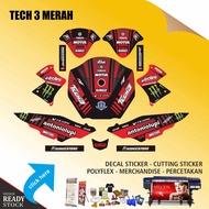 DECAL STICKER YAMAHA VIXION OLD TECH 3 MERAH