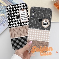 [GCS259] Softcase Fashion Silicone Casing Cute Aesthetic Knitted Motifbiru Xiaomi Redmi Note 5/5 Pro