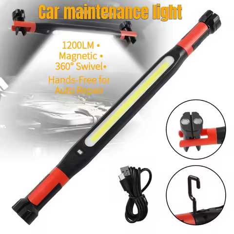 Rechargeable LED Mechanic Work Light 1200LM Magnetic Base 360° Swivel Flashlight for Car Repair Auto
