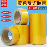 AT/🌞Applicable to Yellow Reflective Adhesive Tape Warning Reflective Sticker Reflective Film Tape Warehouse Workshop Mar