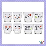 Artware Drunk Face Soju Glass 4 Piece Set + Celery Design Soju Glass 4 Piece Set Cute Illustration K