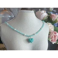 Amazonite Necklace Amazonite+Pearl Fashion Designer Necklace (Pendant Style) Fashion Jewelry