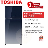 Toshiba 2 Door 5 Star Gross 661L Inverter Fridge Refrigerator With Auto Ice Maker GR-AG66MA