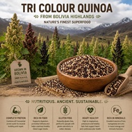 500g | 1kg ORGANIC TRI-COLOUR QUINOA IMPORTED FROM BOLIVIA (HEALTHIER CHOICE) quinoa organic quinoa 