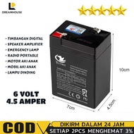 Baterai Aki Kering 6V 4,5Ah / Baterai UPS Battery Lampu Emergency/Aki Kering Sprayer Elektrik/aki kering 6 volt 4 5 ah original/aki lampu emergency/aki motor anak 6 volt