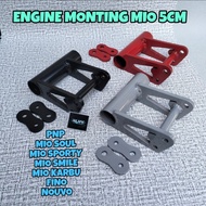 Engine Mounting Mio Karbu Soul Smile Sporty Fino Nouvo 5 Cm Long Racing Drag Pemundur Rangka