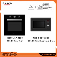 [PACKAGE] Rubine RBO-LAVA-70SS 70L Built in Oven + RMO-OREO-28BL 28L Build in Microwave Oven