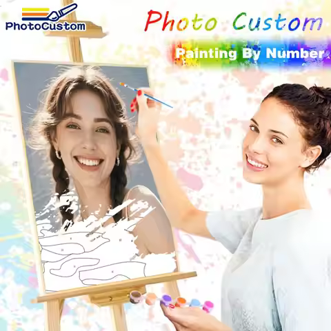 PhotoCustom Customize Your Own Paint Paint By Numbers Customized Photos Of Couples And Pets Painting