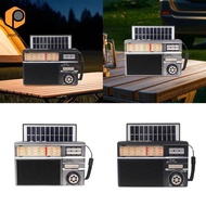 [prettyia] Portable Vintage Radio Solar Charging AM SW Radio Professional DSP Chip with