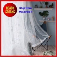 BUYNSAVE READY STOCK Thick White Lace Sheer Tulle Day Curtain Langsir Tebal Lining Putih French Pleat Hook Cangkuk Eyelet Nordic - Hall Sliding Door Tingkap Pintu Bilik