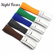 20mm Curved End Silicone Rubber Watch Band For Rolex Strap RX Submariner GMT Explorer 2 Milgauss Day