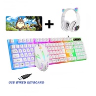 ✥STX 540 Gaming Keyboard And Mouse Headset Set With Mouse Pad RGB Combo (4 in 1) RGB Keyboard Mouse