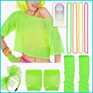 Nan 80s Workout Costume Outfit 80s Costume Accessories Set Fishnet Shirt Legwarmer