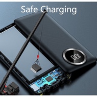 30000mah powerbank Built-in 4 cables fast charging Led Display Portable Charger External Battery Pow