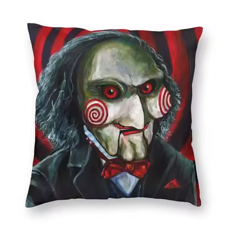 Billy The Puppet Saw Pillowcase Printed Polyester Cushion Cover Gift Horror Movie Throw Pillow Case 