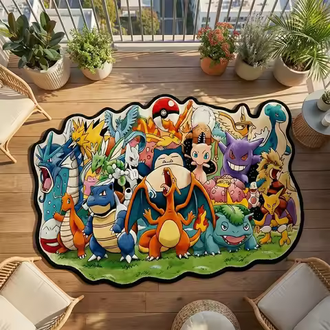 Pokemon Rug Charizard Gengar Snorlax Polyester Cute Carpet Anti-slip Soft Play Mat for Gamer Room Ki