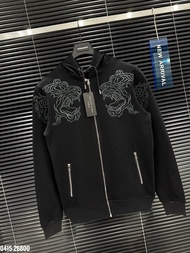 Áo Khoác Hodi Zip Philip Thêu hình hổ 2 bên ngực - Áo hôdie Philip Plein thêu đầu hổ hai bên siêu ch