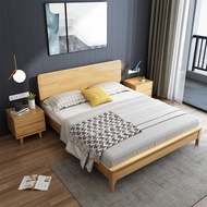 Solid Wood Bed Double Bed Modern Simple 1.8m Main Bed Household Small Apartment 1.5m B & B Storage S