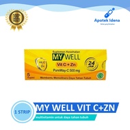 Mywell Vitamin C+Zn 1 Envelope of 5 Tablets Vitamin C 500MG Immune System Vitamin - Health Supplemen