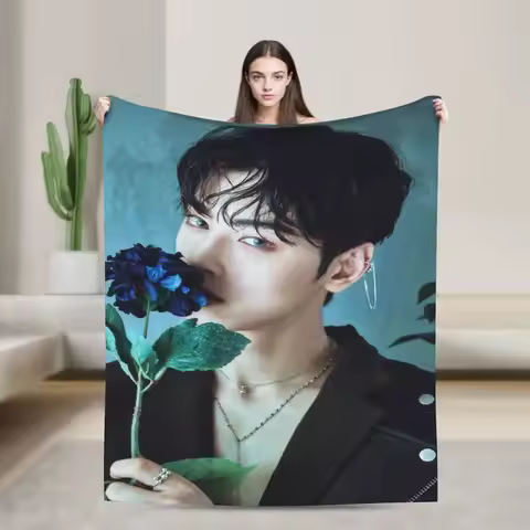 Cha EunWoo Blanket Airplane Travel Flannel Throw Blanket For Home Decor Warm Custom Quality Bedsprea