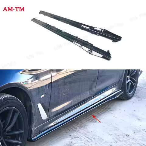 Bright Black For 5 Series G30 G38 2018+ Side Skirts bumper Splitters Side skirt Cupwings Apron Side 