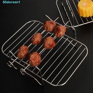 DOREEN1 Air Fryer Grilling Rack, with 4 Skewers Stainless Steel Roasting Cooking Rack, Air Fryers Accessories Dishwasher Safe Double Layer Steam Stand Oven