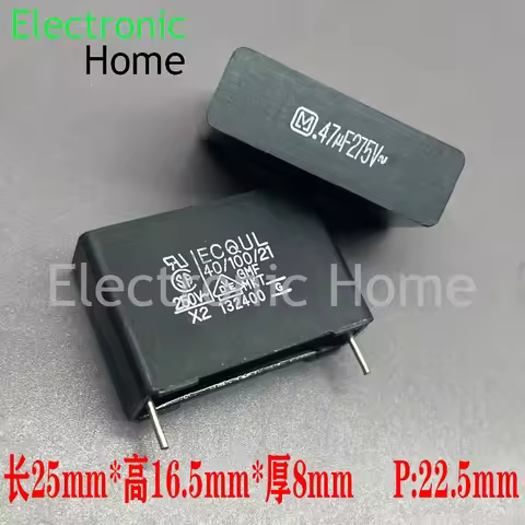 20PCS Panasonic ECQU MKP 474 470nf 0.47uf 275v X2 safety film capacitor 275V0.47UF 25x16.5x8mm pin s