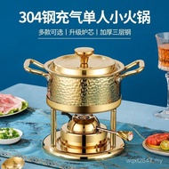 Hotel Small Hotel Thickened High-End Inflatable One-Person Pot Commercial Pot Single Stainless Steel