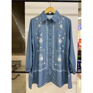 AYANA TOP ORIGINAL PREMIUM SILK TOP BY BERGA COLLECTION MUSLIMAH BLOUSE MUSLIMAH TOP PLUS SIZE LONG 