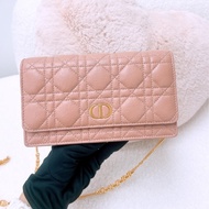 Dior caro woc / pouch with chain 粉色鏈條包
