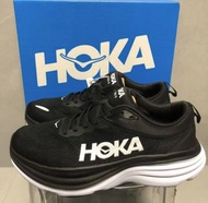 🎉全新有盒HOKE ONE ONE Bondi 8 Wide 簡約舒適 網布織物 減震防滑耐磨透氣 低幫跑步鞋 男款 黑白