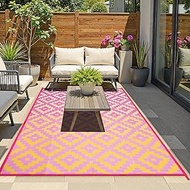 Anidaroel Ombre Outdoor Rug 6x9 for Patio Clearance, Waterproof Reversible Camping Rugs for Outside