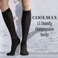 + MD Coolmax 15-20mmHg ถุงเท้ากันกระแทกความร้อนสำหรับผู้หญิงและผู้ชายสูงระดับเข่า