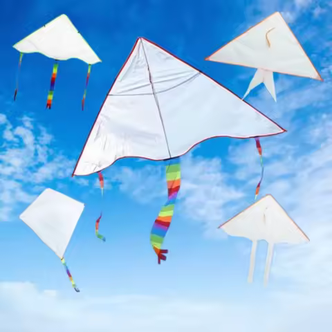 2pcs diy kite nylon fabric adults kite flying diamond kite white kite Outdoor toys wind kite butterf