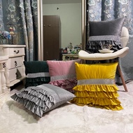 45x45cm Luxury ruffle cushion cover cotton sofa pillow case cake layers princess