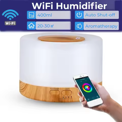 Smart WiFi 500ml Aromatherapy Essential Oil Diffuser Air Humidifier, Connect with Tuya, Alexa and Go