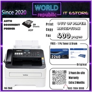 Brother Mono Laser Printer FAX-2840 A4 Print Copy Fax ADF with Hand-Set Voice Call similar fax-878 l