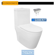 [ VELIN ] 3390-3 1-Piece Toilet Bowl Available in S-Trap/P-Trap, (Geberit Flushing System)
